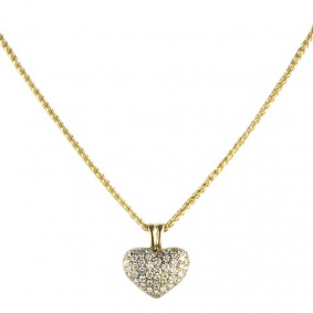 18k Yellow Gold Diamond Set Heart Pendant 1.00ct